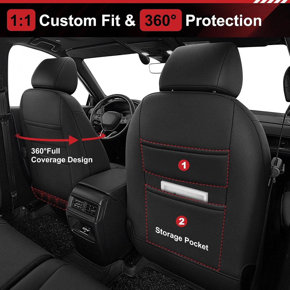 Neoprene Front Seat Covers for Honda CRV 2023-2026 2pcs