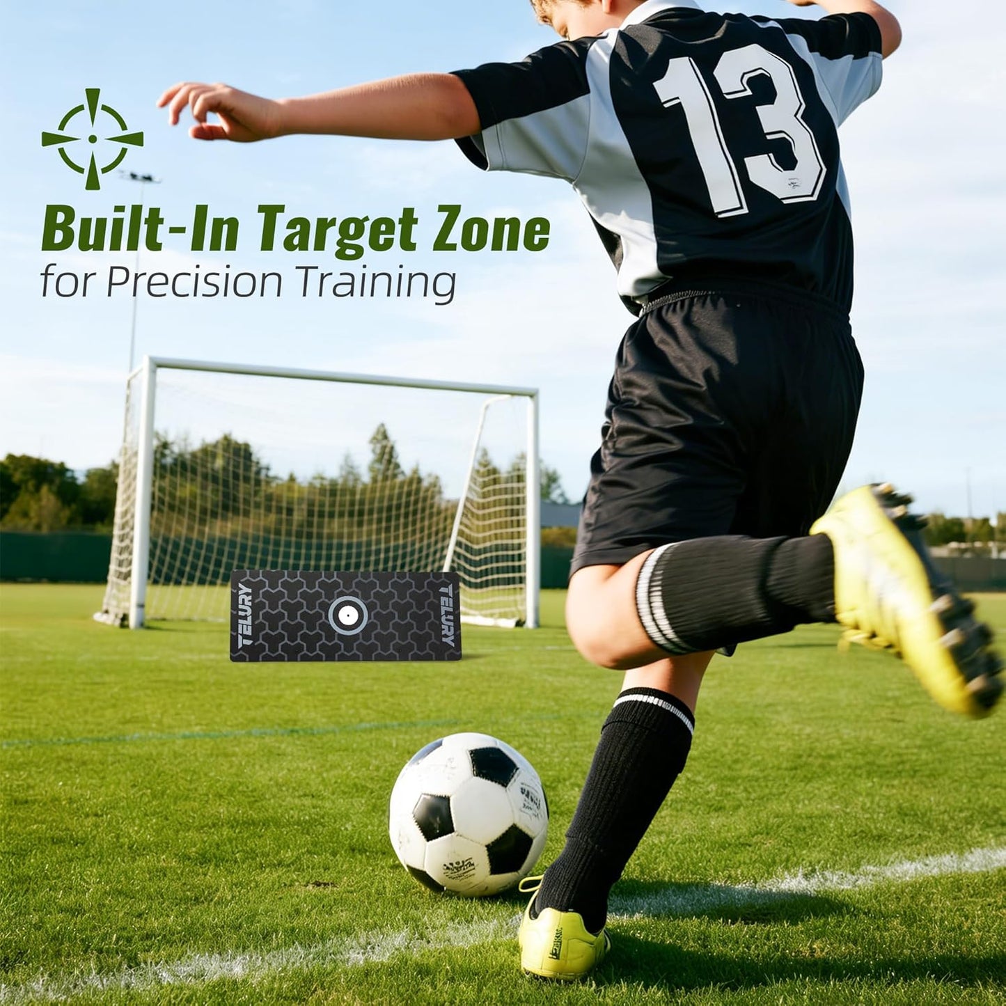 4-Angle Soccer Rebounder Board, Portable Soccer Rebound Wall for Passing, First Touch & Shooting Training, Heavy Duty HDPE Kick Back Trainer 32" x 12"