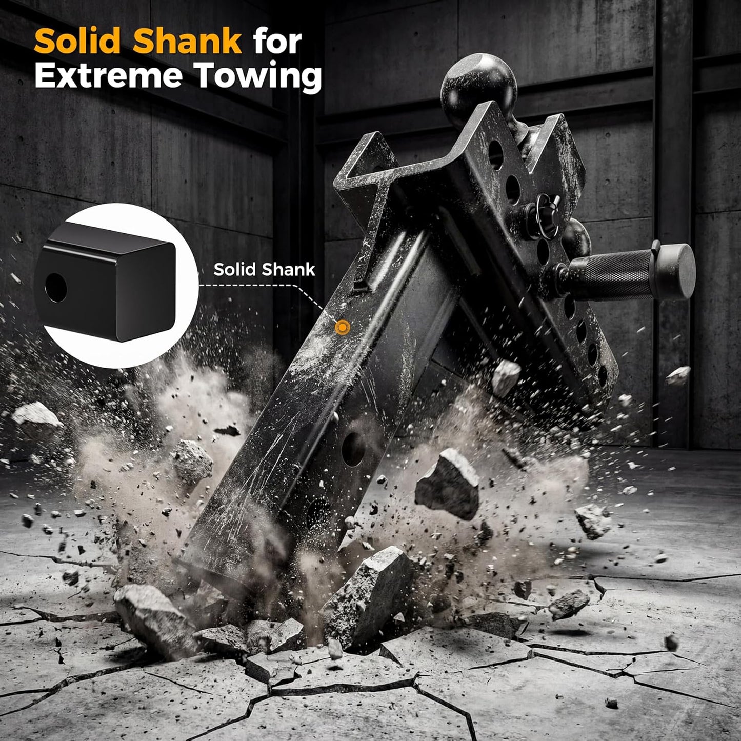 Adjustable Trailer Hitch, Tow Hitch with 2 inch Receiver, 6 inch Rise/Drop Hitch, 2" and 2-5/16" Ball Hitch, 20000 LBS GTW Truck Hitch with U-Shaped Alloy Steel Anti-Theft Pin, Black