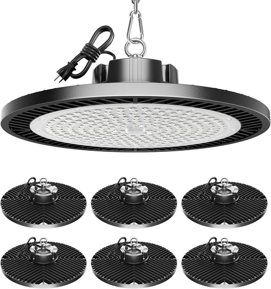 Upgrade 350w Led Shop Lights, 6 pack Super Bright 52500lm 5000k Ufo Led High Bay Light, High Bay Led Shop Lights With Us