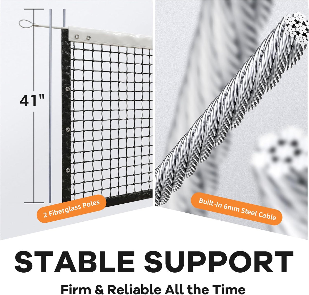 MR PE Standard Court Tennis Net