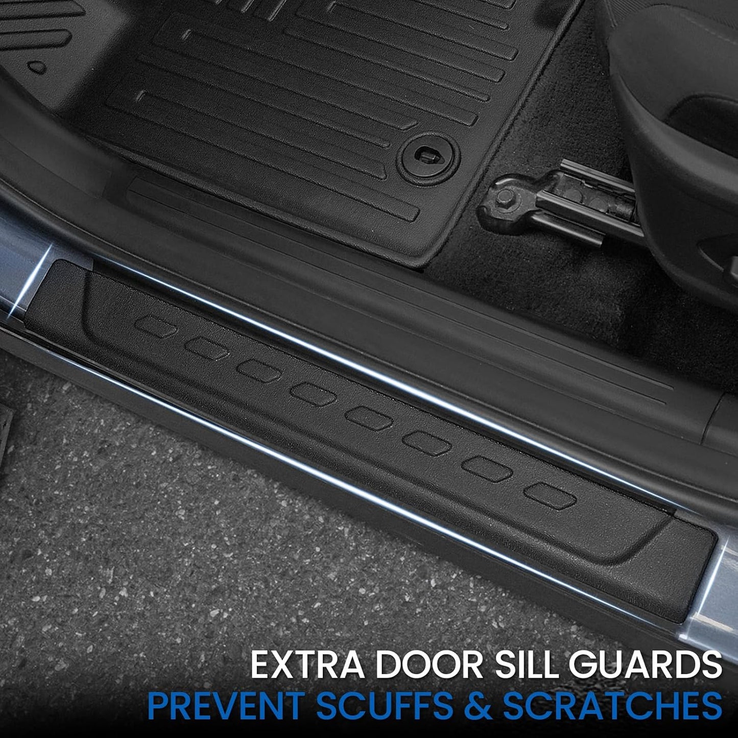 Floor Mats Set for Hyundai Tucson 2022-2025 2026 Hybrid Version (Not fit Gas and PHEV), All Weather TPE Cargo Liner Backrest Mat Trunk Mat Door Sill Guards Accessories (Hybrid Model)