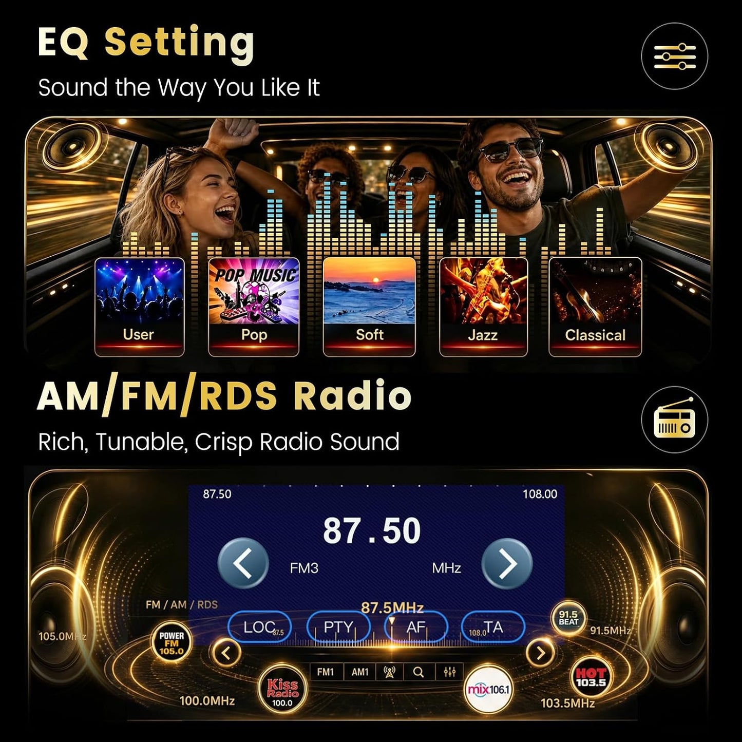 MAHVEC 9.5'' Single Din Car Stereo with Wireless CarPlay Android Auto,HD IPS Adjustable Screen Vertical Radio with Bluetooth, USB, Mirror Link, SWC, Bluetooth, Car Play, FM/AM/RDS Radio, Backup Camera