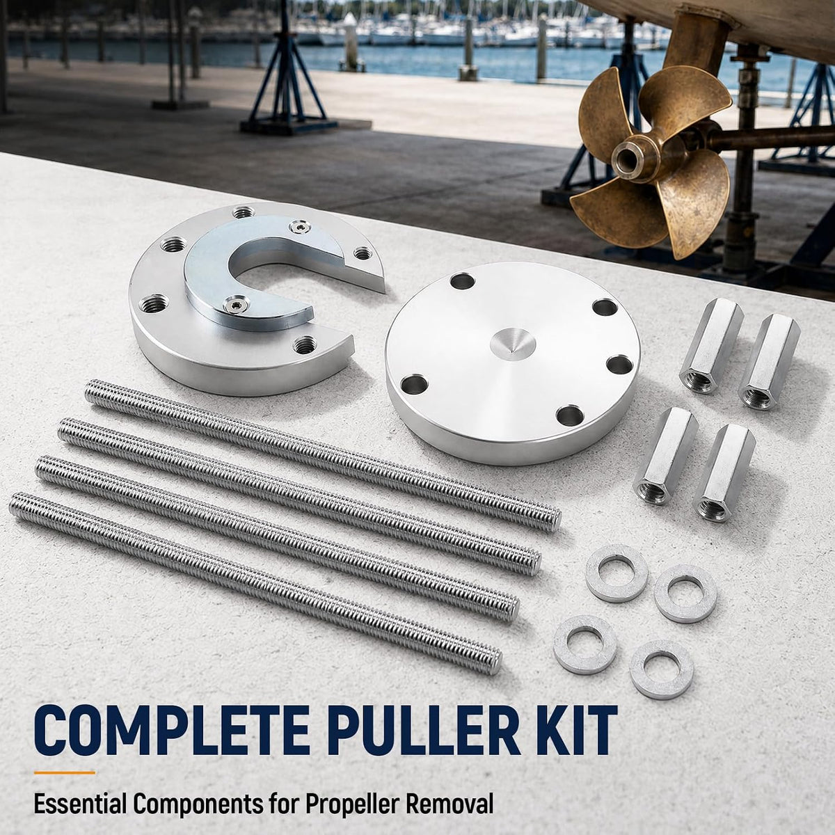 K813 Boat Prop Puller for 3 & 4-Blade Props, Fits 1-1/2" to 1-3/4" Shafts