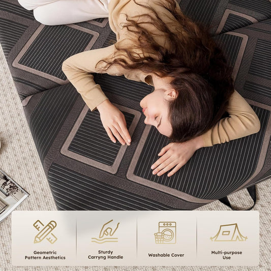 Trifold Mattress Twin Size - 5 Inch Foldable Memory Foam Mattress, Washable Cover and Non-Slip Design, Portable Folding Floor Guest Bed Camping RV Travel Pad, Easy to Store, 75" x 37" x 5"