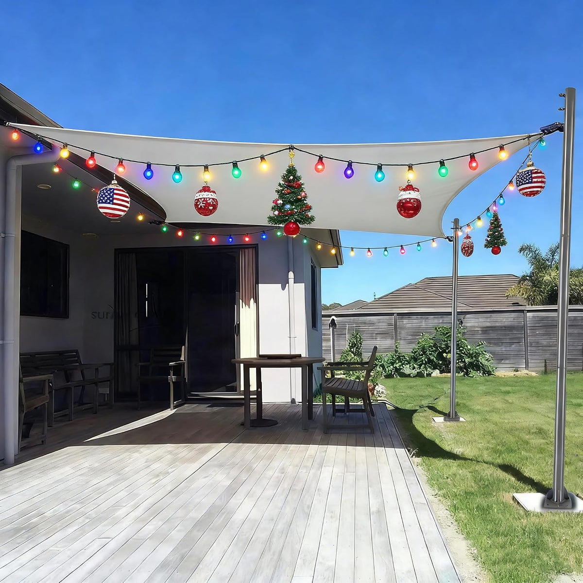 Shade Sail Poles kit, 11Ft Sun Shade Sail Poles Support Awning Canopy, Outdoor String Light Pole Post Heavy Duty Steel Post Suitable for Garden/Yard/Pool/Patio(Heavy Duty 2.4" Gray 1x11Ft Pole)