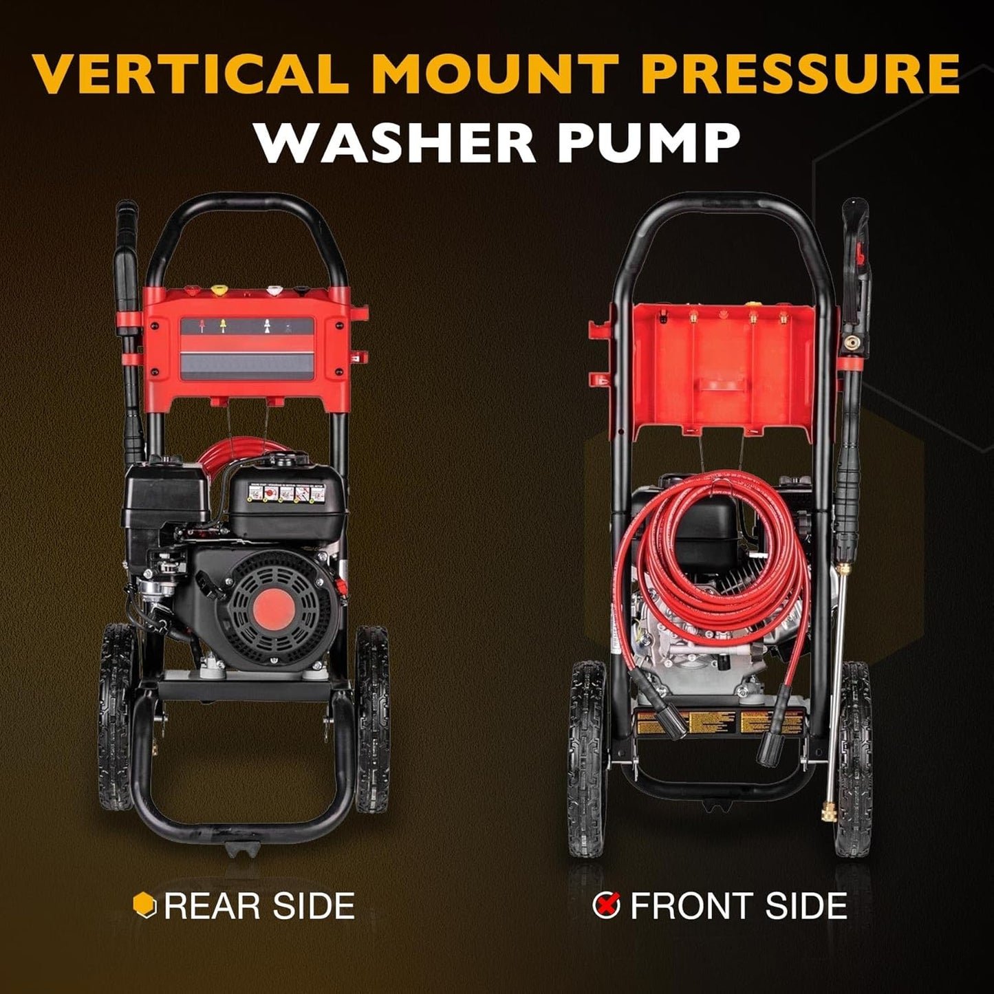 Pressure Washer Pump with 5 Nozzle Fits for SRMW22G26-EZ 2.2G24, 2.2 2.5 GPM 2600-3000 PSI 7/8" Shaft Vertical for TroyBilt, Karcher, Craftsman, Generac for Most 4-7 HP Engines