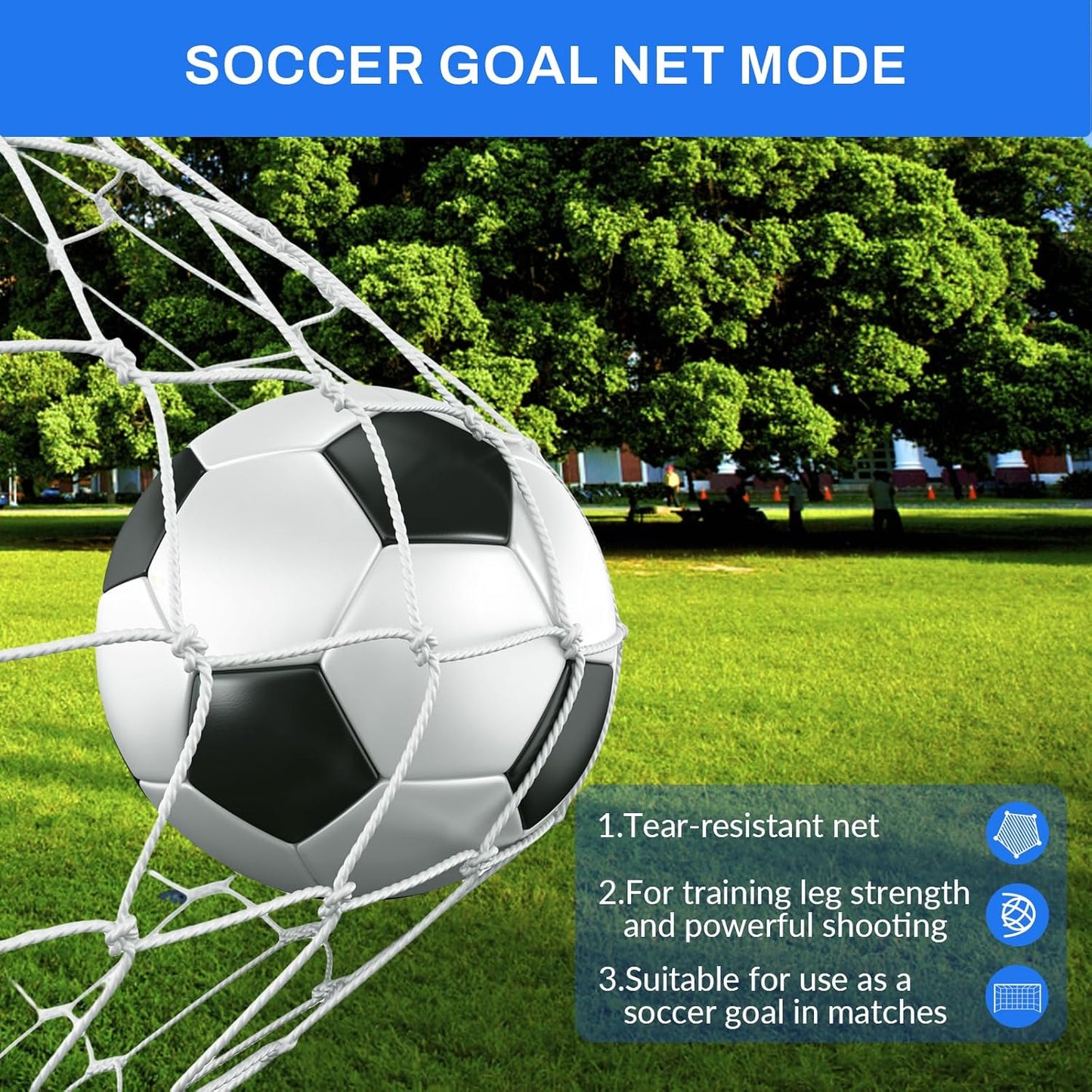 FAHKNS Three Modes of Soccer Goal, Target Net and Rebound Net, Precision Training, Tear-Resistant, Corner Kick Training, Suitable for Children and Teenagers Control (6x4FT)