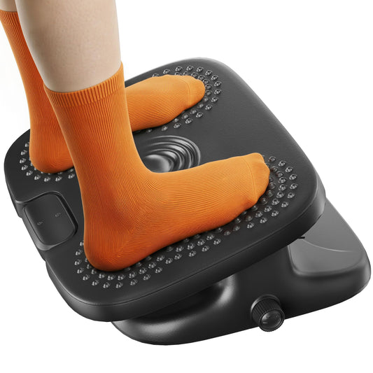PEGZONE Under Desk Footrest, Adjustable Foot Rest with Height and Degree Angle,Ergonomic Desk Foot Rest with Massage Texture, Foot and Leg Rest for Home & Office Textured Massage Surface