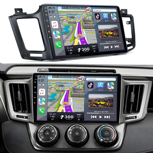Car Radio Stereo for Toyota RAV4 2013-2018: 8-Core 4GB+64GB 10.2 Inch Touchscreen Android 15 Head Unit with Wireless Carplay Android Auto Bluetooth GPS Navigation 5G WiFi