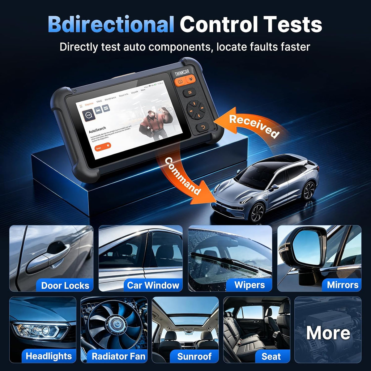THINKCAR VT679 2-in-1 Bidirectional OBD2 Scanner & TPMS Relearn/Scan Tool