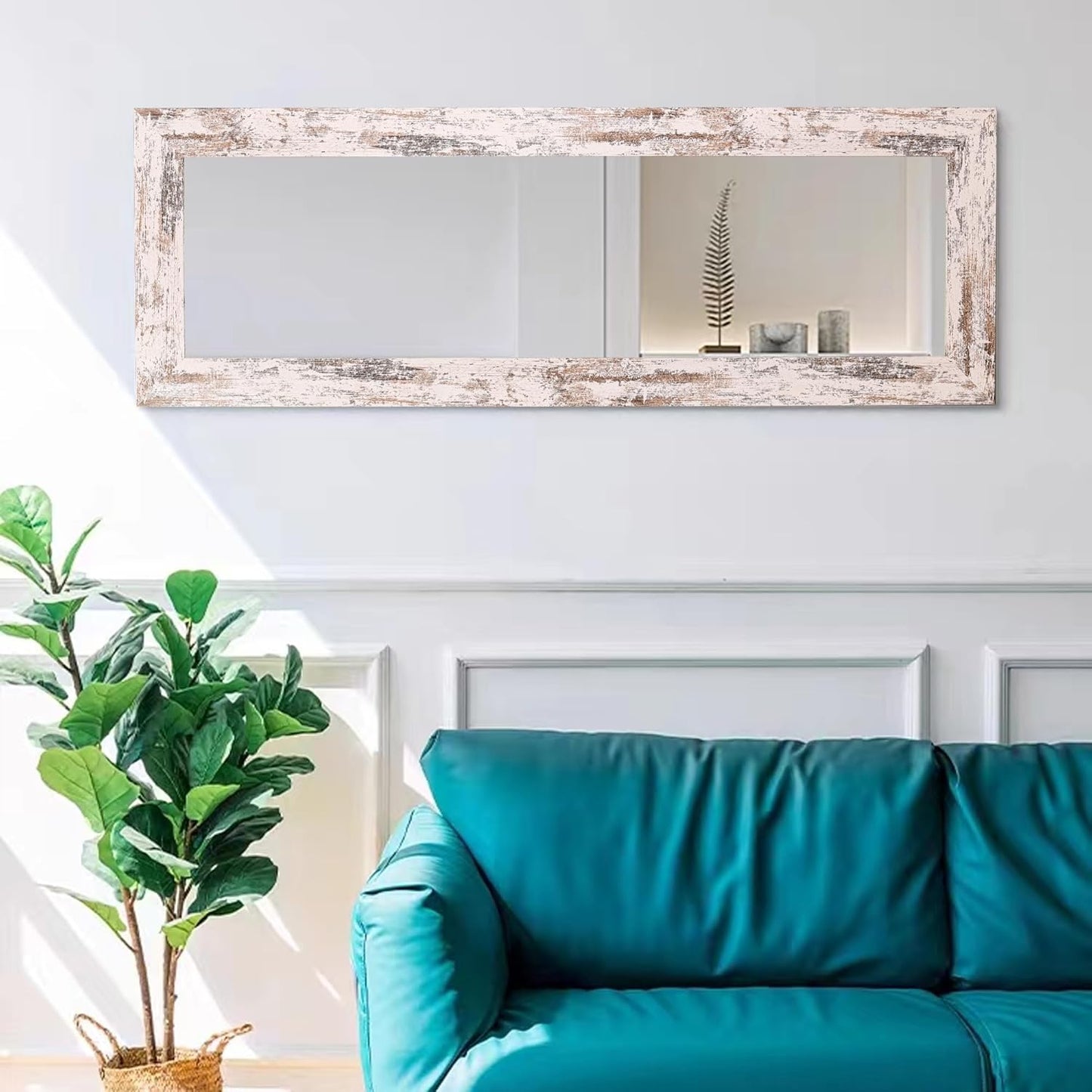 Full Length Mirror 61'x22' Floor Mirror Full Body Mirror Vintage Solid Wood Frame Large Wall Mounted Mirror Hanging or Leaning Against Wall Dressing