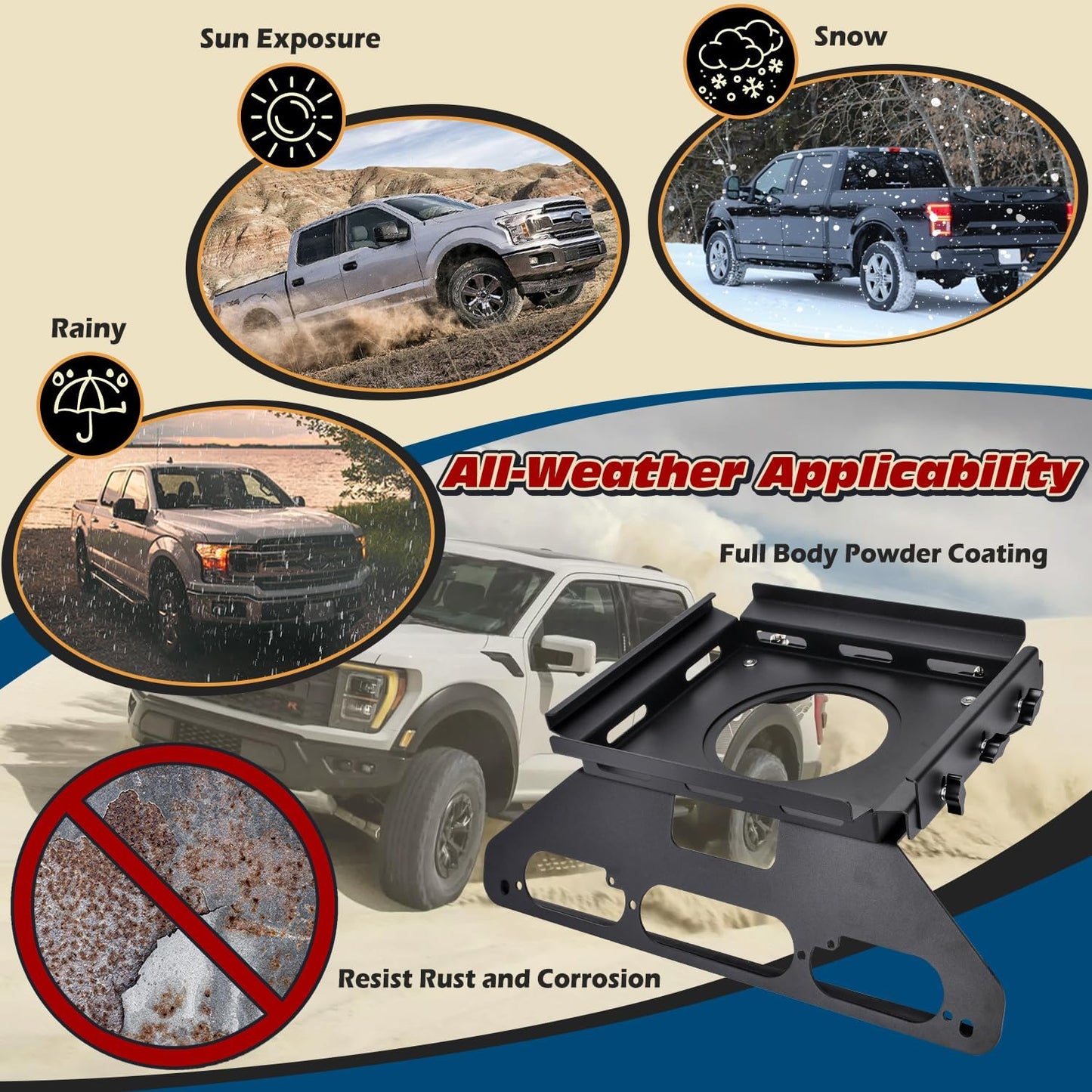 TOPOWN Drill-Free Cab Mount for Starlink Mini for Ford F150 (2015+), Metal Bracket for Starlink Mini for F250-F550 (2017+), Magnetic Mount for Aluminum Body (US Patent 30/008,384)