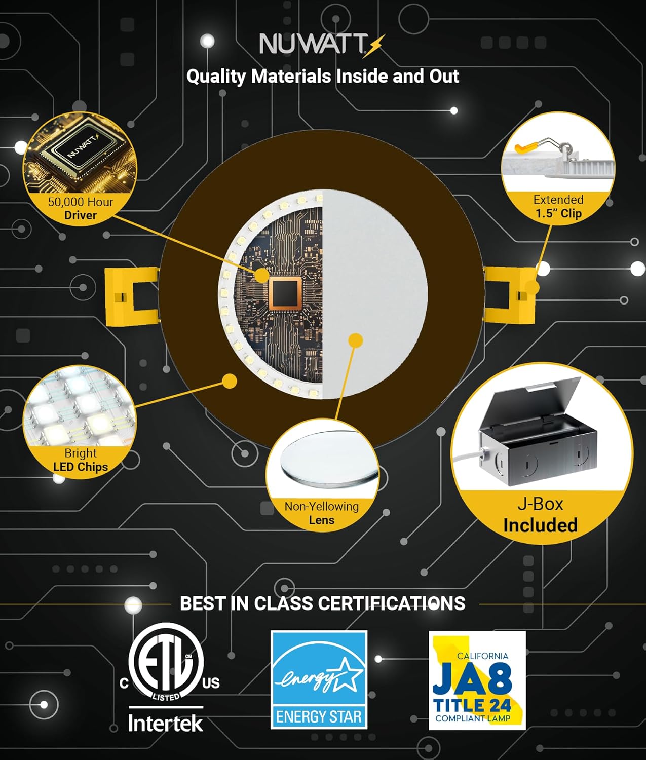 NUWATT 12 Pack 4 Inch Ultra-Thin Bronze LED Recessed Lighting, 5CCT 2700K/3000K/3500K/4000K/5000K Selectable, 630 Lumens, IC Rated, Dimmable Canless Wafer Light, Slim Panel Light, Metal J-Box, ETL