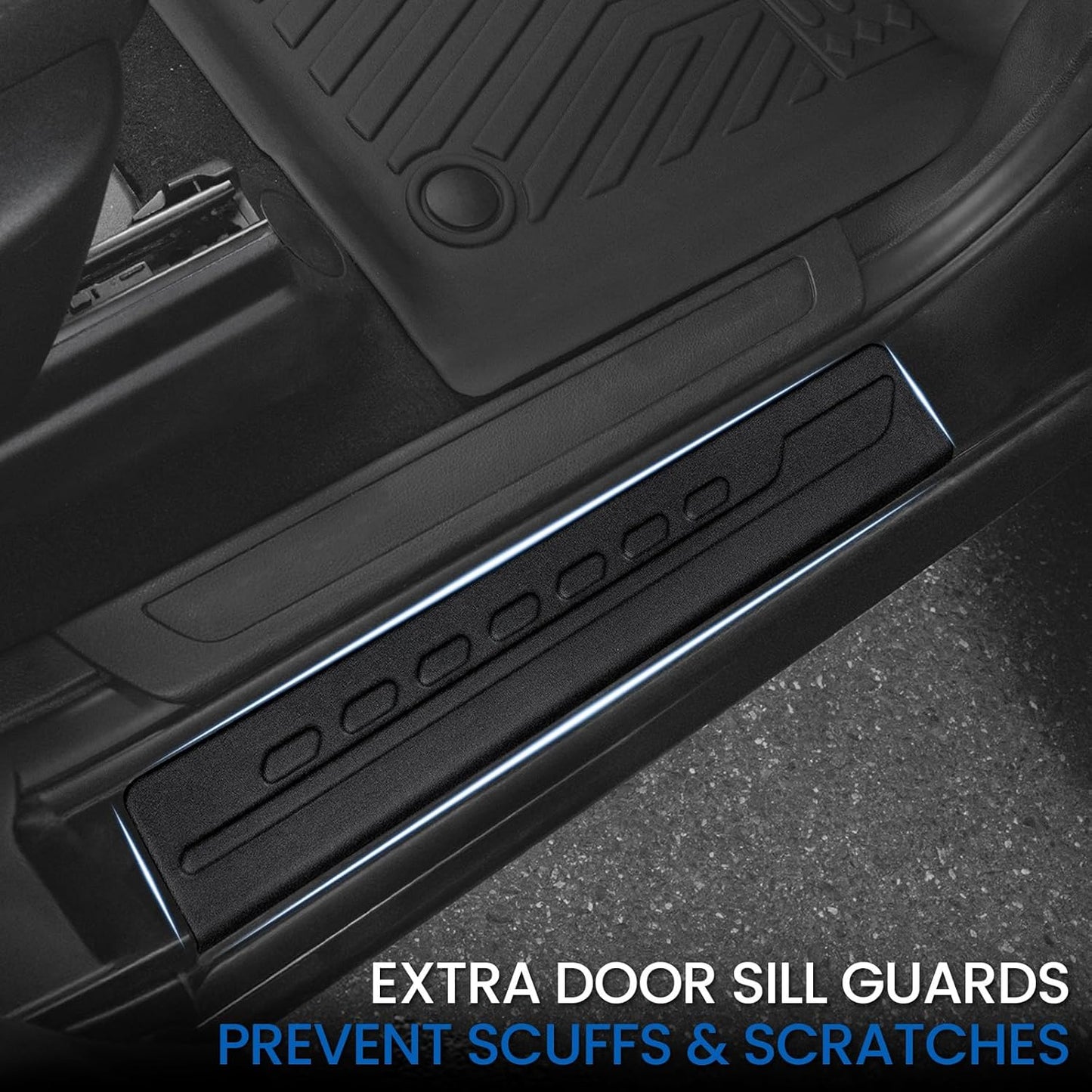 Floor Mats Set for for Jeep Grand Cherokee 2011-2021 & 2022 WK2 (Not for 2022 WL or L), All Weather TPE Backrest Mat Trunk Mat Cargo Liner Door Sill Guards Accessories (WK2 | Floor Mats Set)