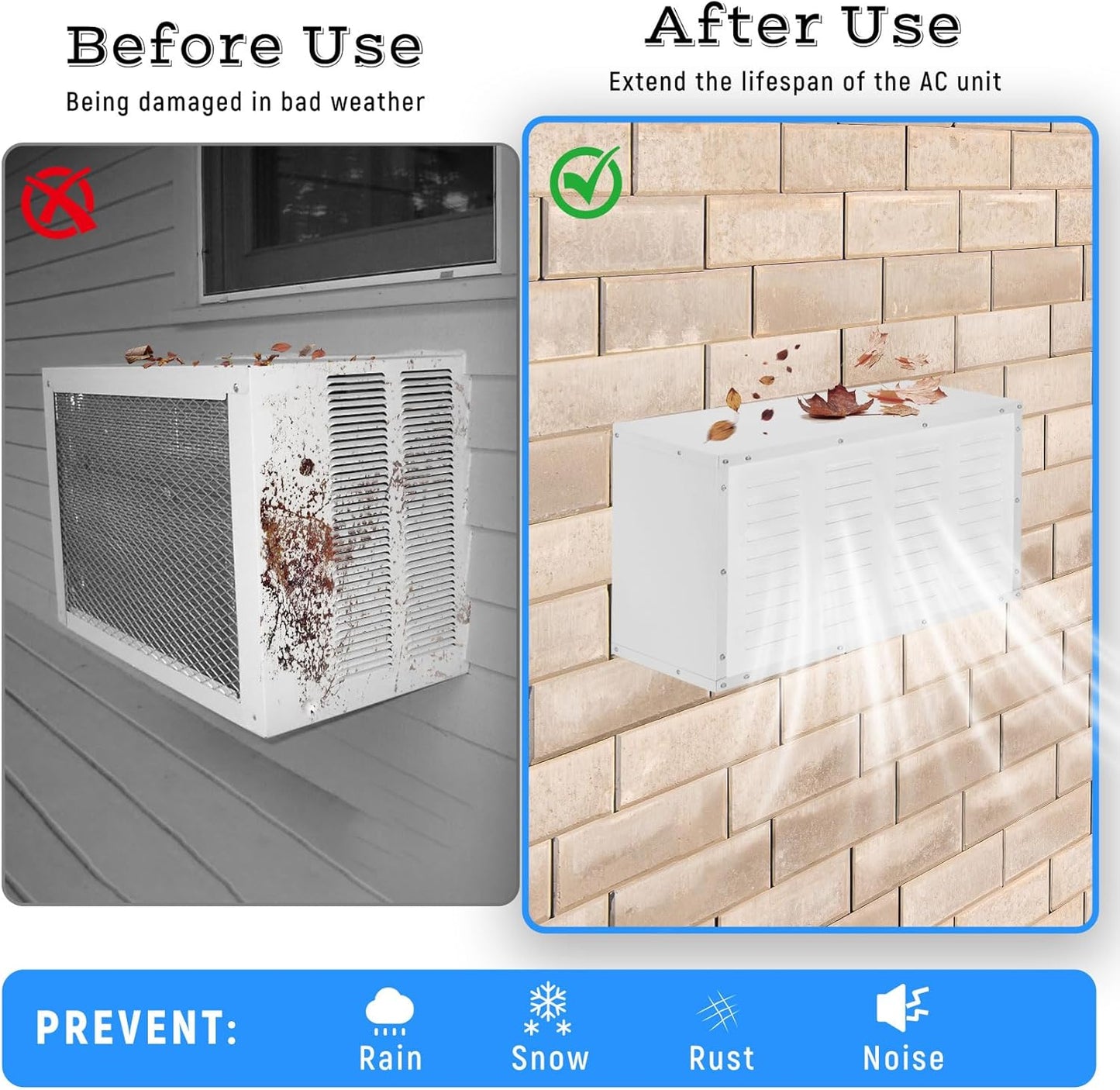 Through The Wall Air Conditioner Sleeve, 26 Inch AC Wall Sleeve, Universal Design PTAC Wall Sleeve, Sturdy Thickened Wall AC Sleeve, Wall Air Conditioner Sleeve for 26 Inch Unit