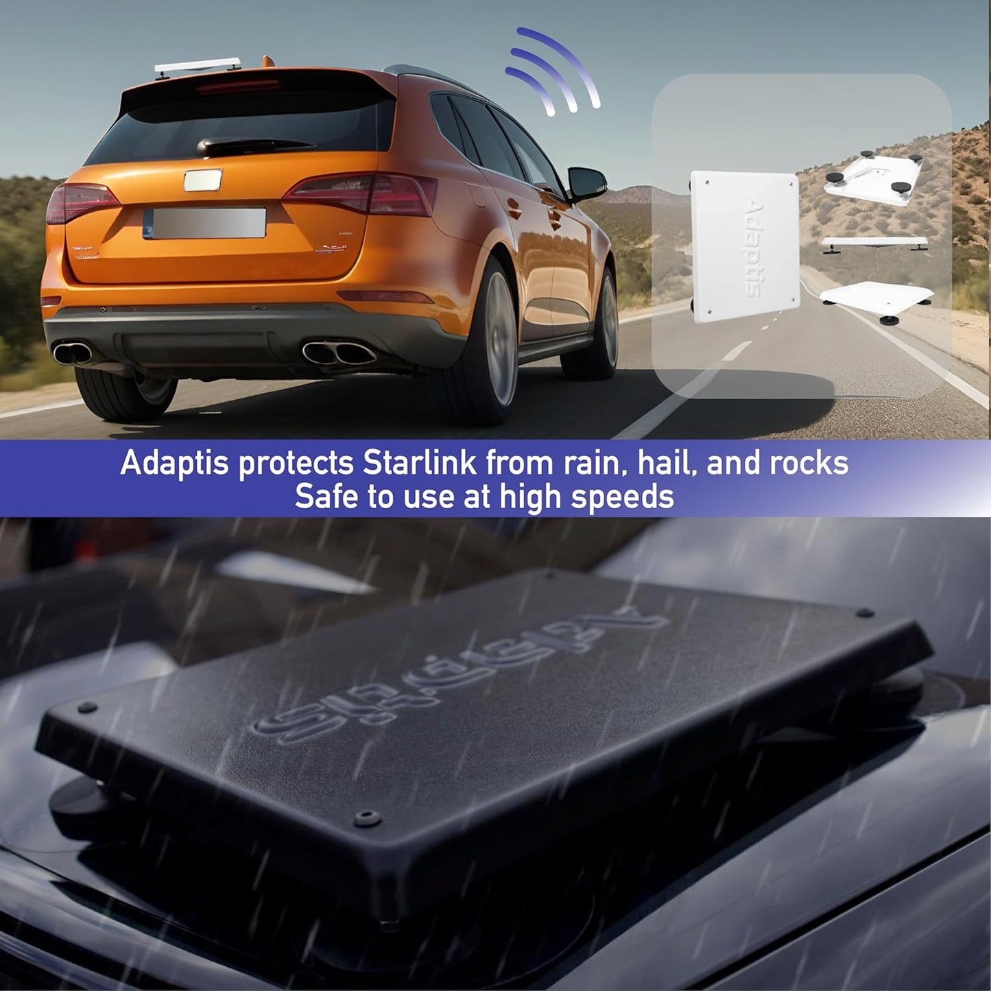 Adaptis Magnetic Roof Mount for Starlink Mini, Protective Mounting Kit for RV, Camper, Trailer, Car & Boat (White)