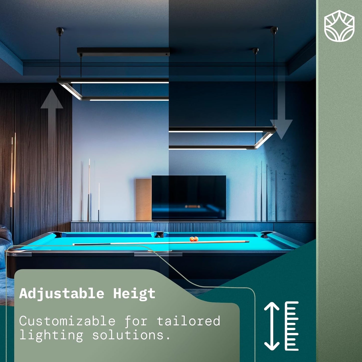 Rectangular Pool Table Light (Bright White 3000K)