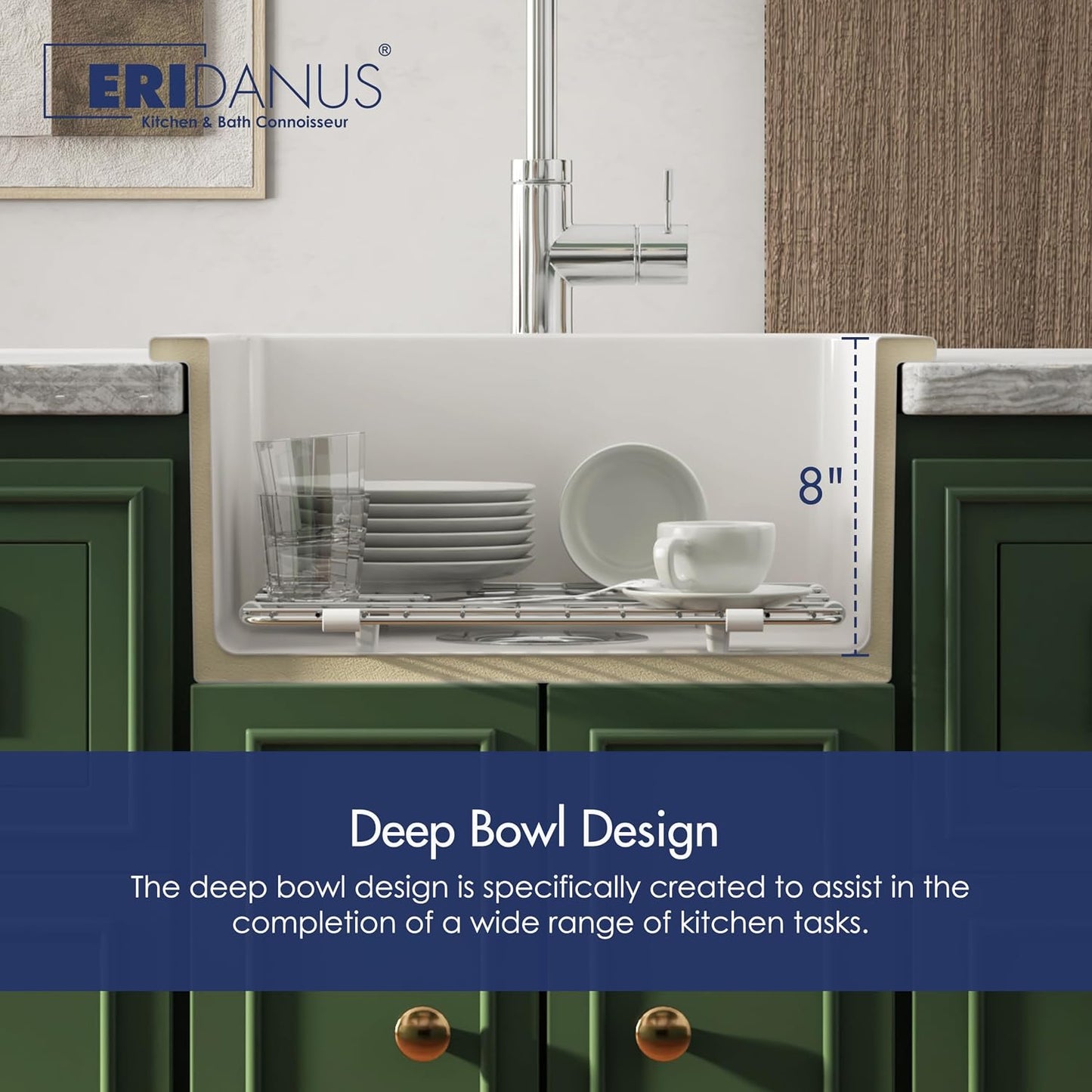 Dual Mount Kitchen Sink, Eridanus 24" x 18.5" Dual Mount Sink 18 Inch Wet Bar Sink, Prep Sink