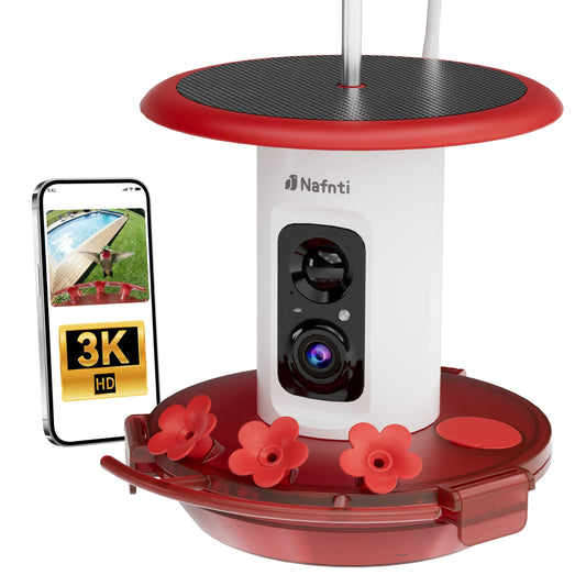 Smart Hummingbird Feeder with Camera Solar Powered - Leakproof & Bee Proof, AI Identify Instant Notification, 3K HD Video Live, 5g WiFi Humming Bird Camera Feeder, Gift for Bird Lovers