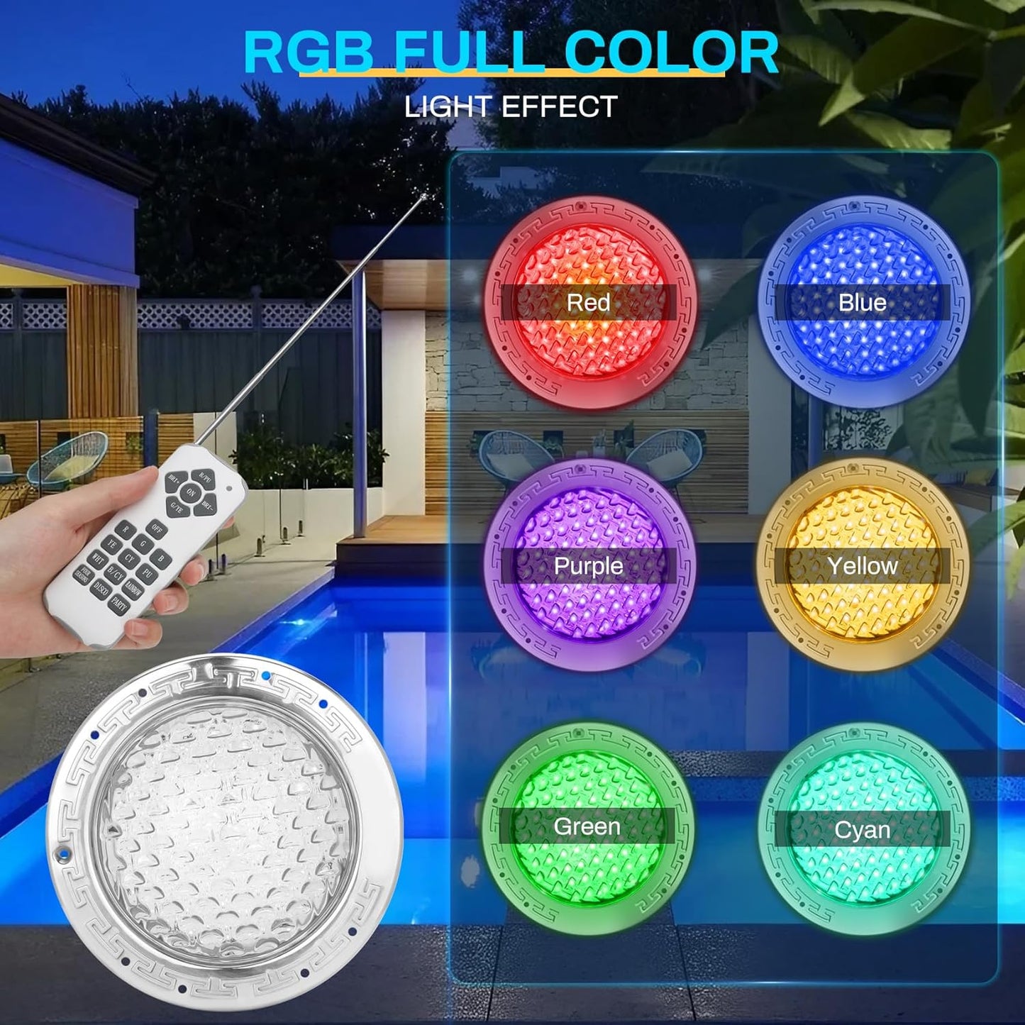 5G 10 Inch AC 120V Pool Light, 10 Inch RGBW Led Pool Lights, 120V Pool Light for Inground Pool with 50 Foot Cord for 10 Inch