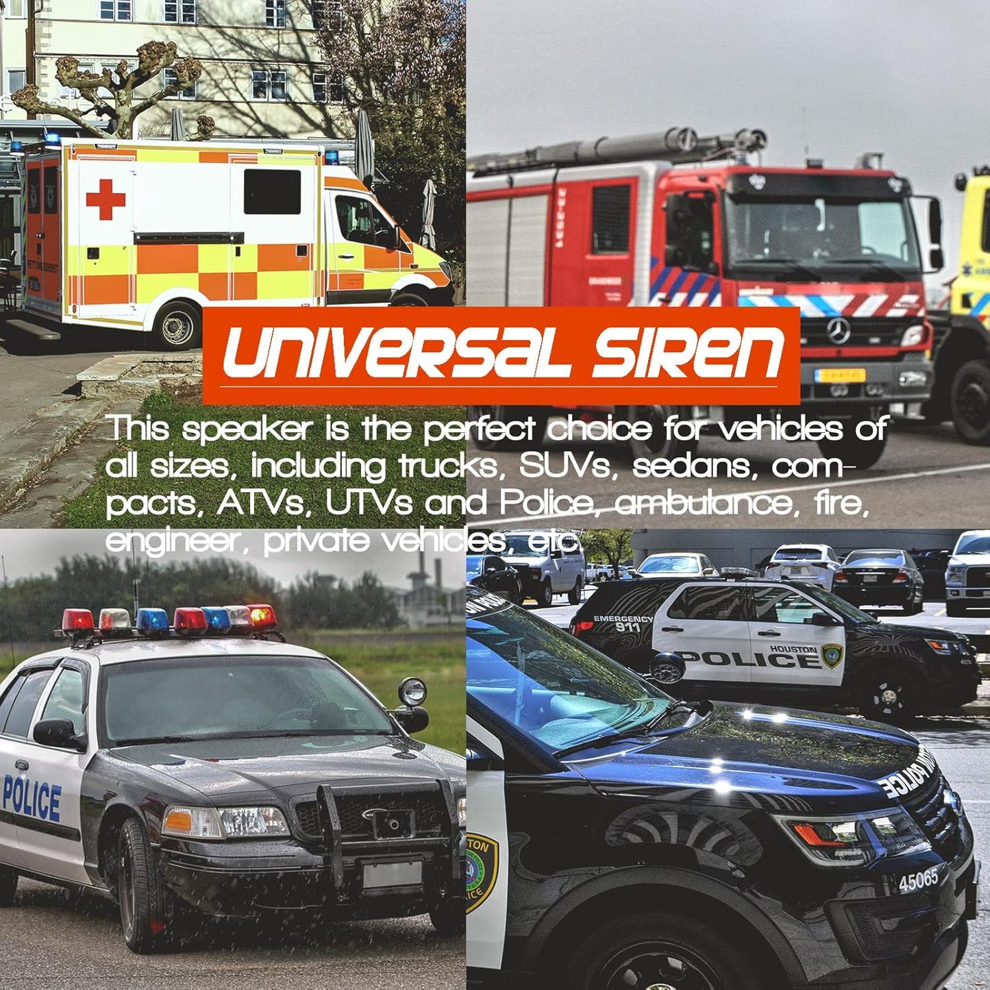 12V 400W 37 Tones Police Warning Emergency Siren PA System