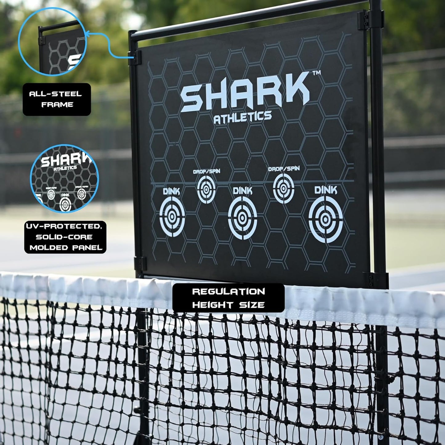 shark athletics Pickleball Practice Rebounder - Portable Pickleball Training Wall | Premium Pickleball Practice Equipment for Backya