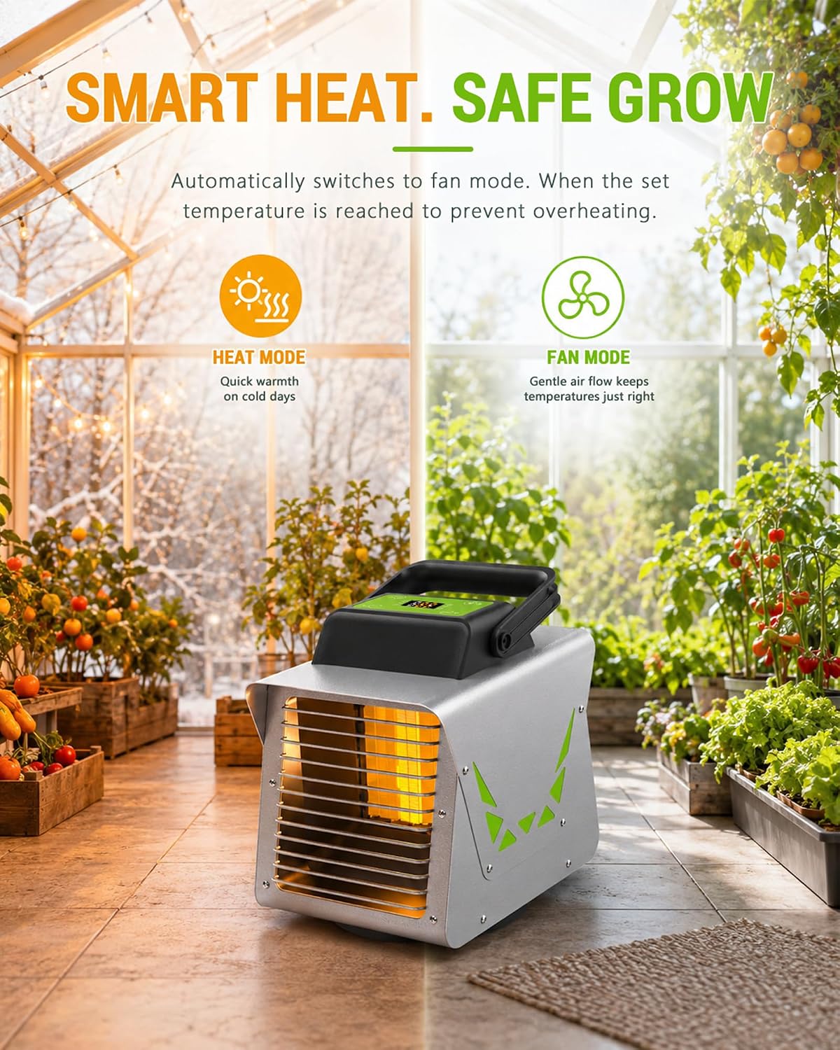 Kiroto Smart Plant Heater for Winter, 1500W, WiFi APP, Thermostat
