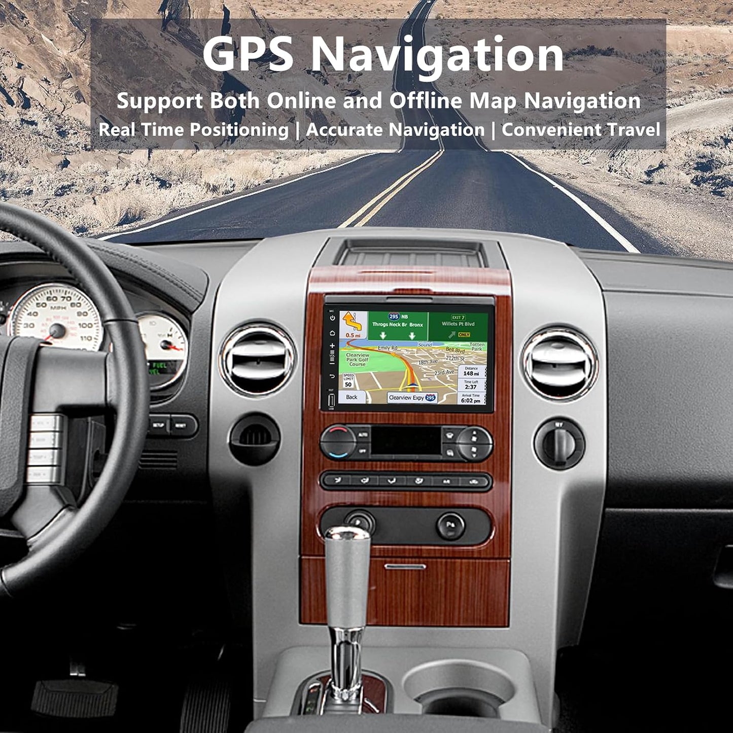 Car Radio for Ford F150 2004-2008: 8-Core 4GB+32GB Android 14 Head Unit | Wireless CarPlay & Android Auto, 7 inch Touchscreen, GPS Navigation, FM, Wifi, Bluetooth, Faster Stable Connection