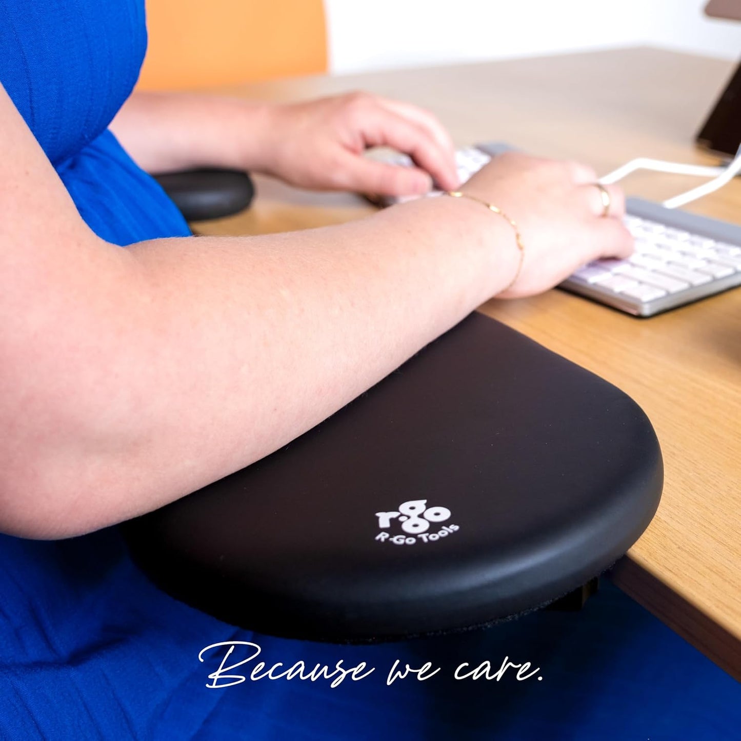 R-Go Arm Rest Split for Desk, Ergonomic Desk Extender Tray in 2 Parts, Elbow & Wrist Support