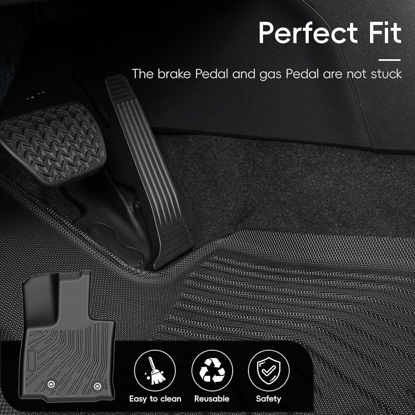 Car Floor Mats for 2026 Toyota RAV4 Hybrid All Weather TPE Trunk Cargo Liner with 2nd Row Backrest Protectors Full Set Waterproof Custom Fit Protect Factory Carpet RAV4 2026 Accessories