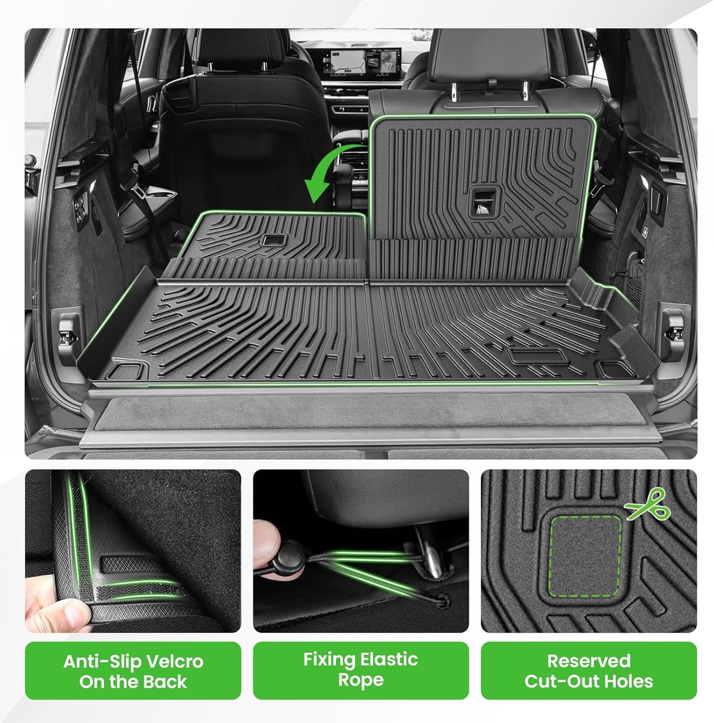Cartist Cargo Liner for BMW X7 2019-2026, All Weather Cargo Mats for X7 Accessories, Heavy Duty TPE Trunk Mat, Car Accessories