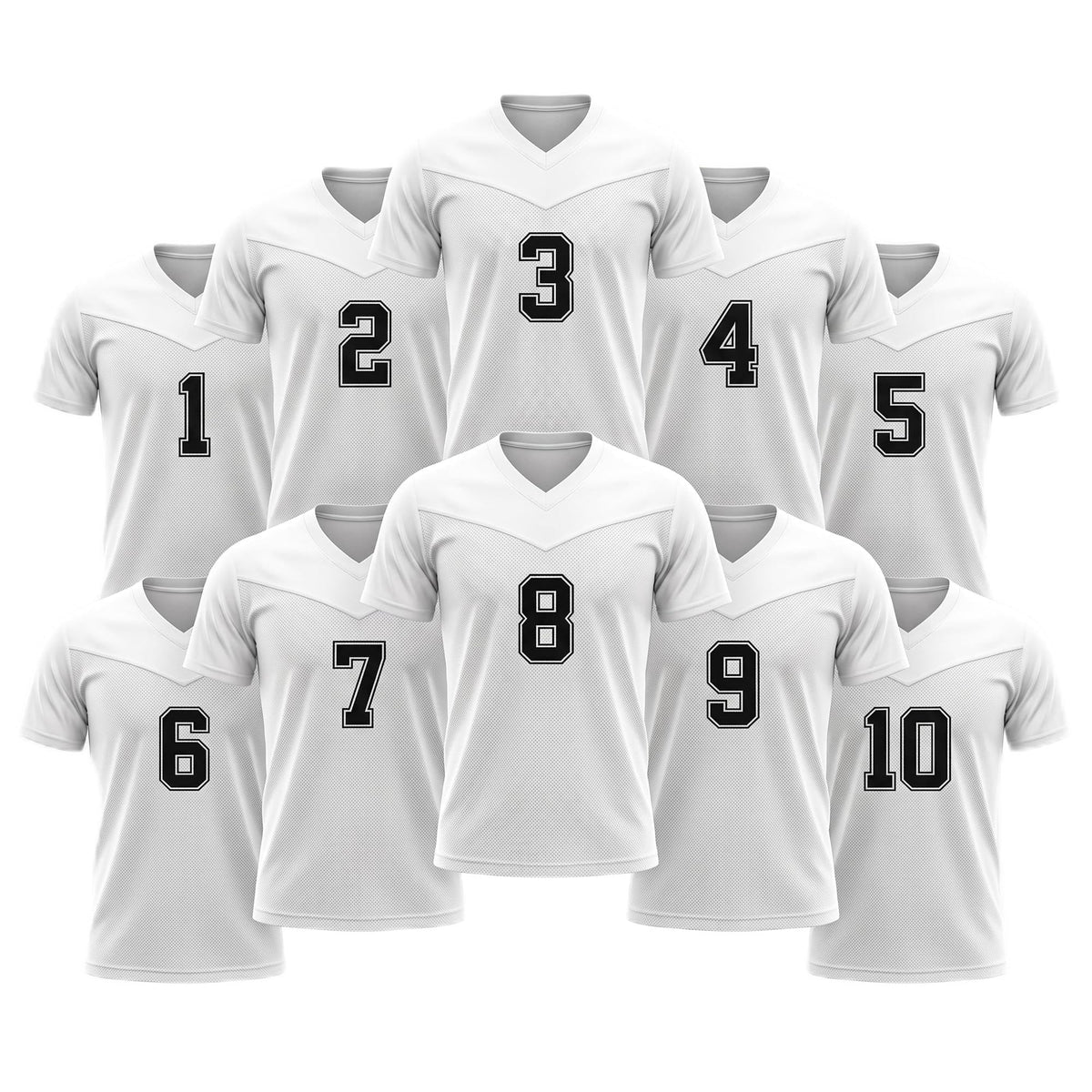 Pro90 10-Pack Flag Football Jerseys w/Numbers | #1-10 | Ultimate Frisbee