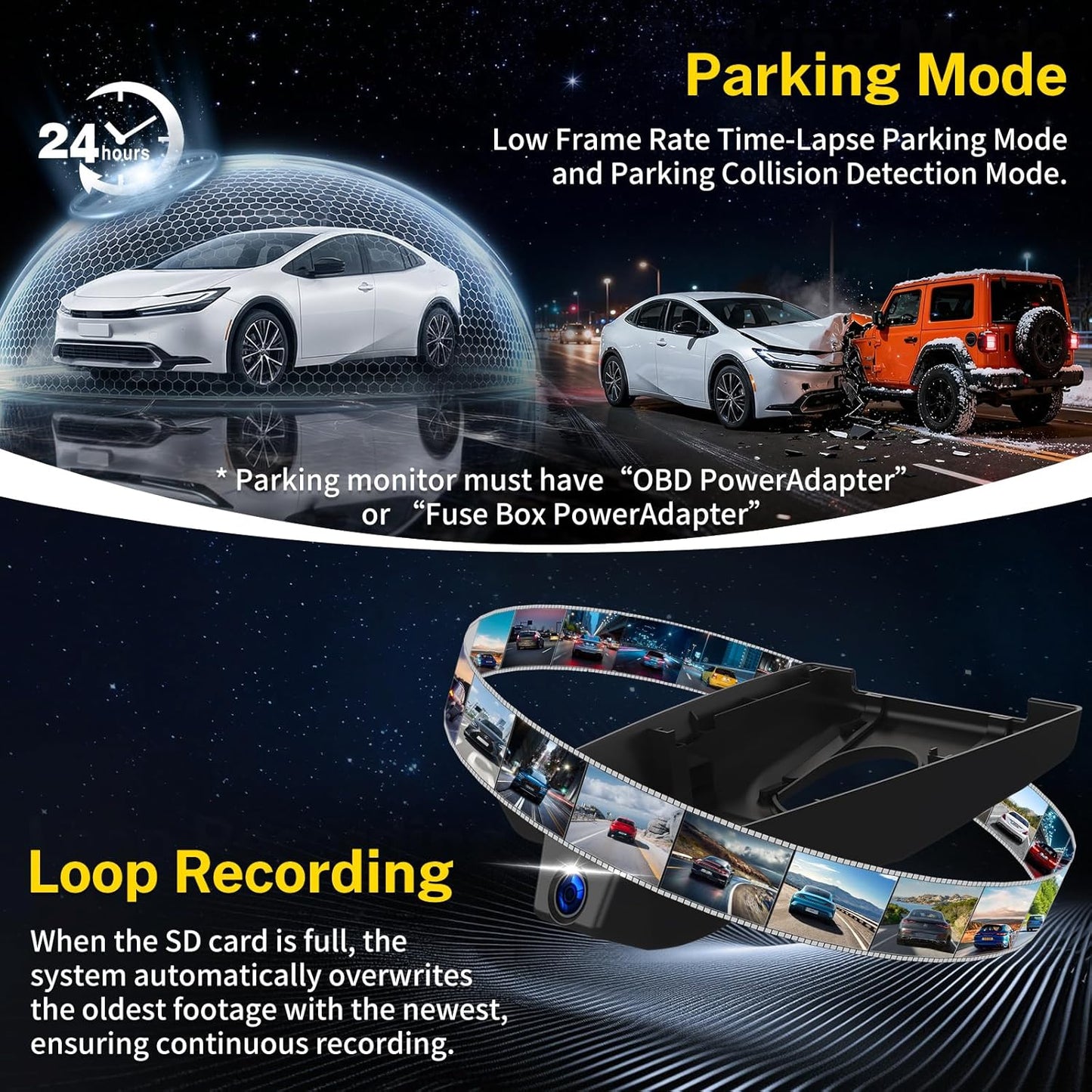 Front 4K Dash Cam Suitable for Toyota Prius 2023-2026 & Prime Plug-in Hybrid (XW60), Camera OEM Look, UHD 2160P Video HDR,5.8G WiFi & APP, Loop Recording, Gravity Sensor, Plug & Play,GPS