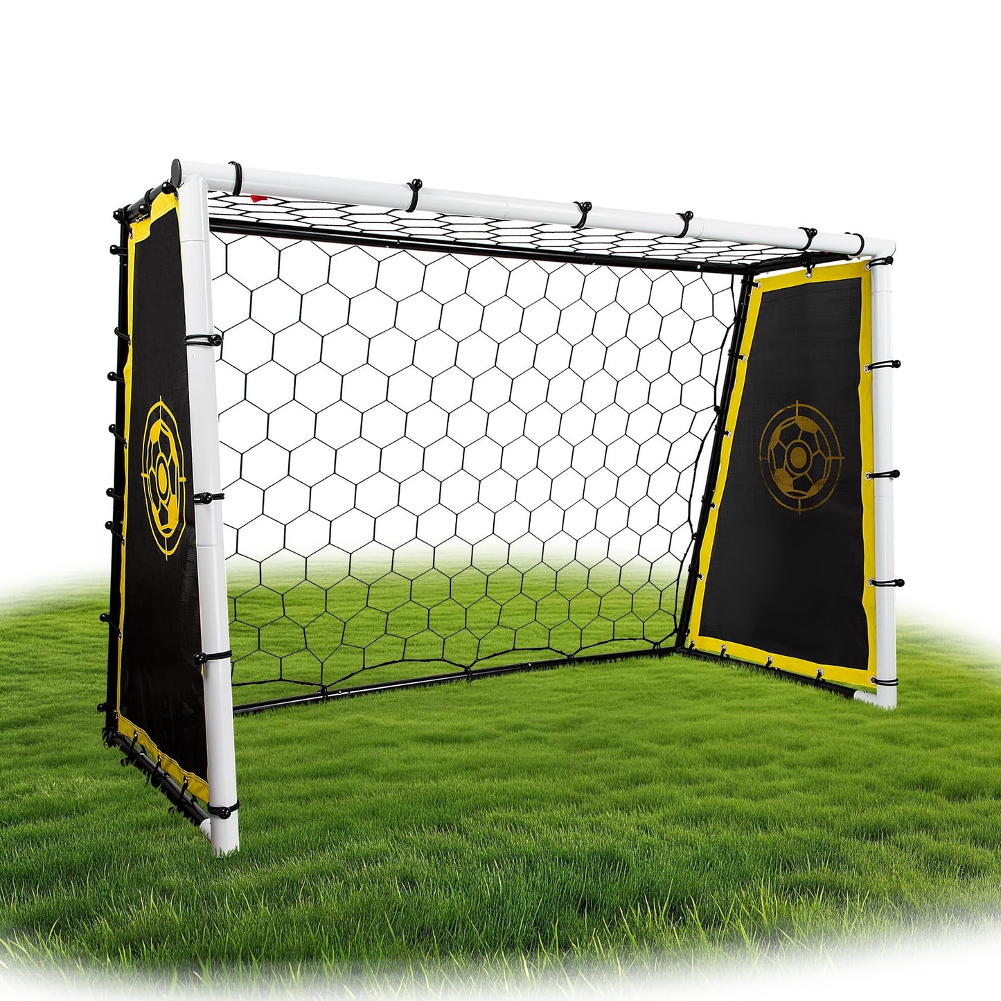 3-in-1 Soccer Goal & Soccer Rebounder, 6x4 ft/7x5 ft Soccer Net | Heavy-duty Steel Frame, 10-Ply Sturdy Net, Practice Shooting, Passing Accuracy & First-Touch Control for All Levels