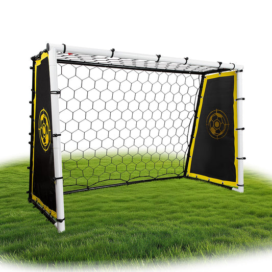 3-in-1 Soccer Goal & Soccer Rebounder, 6x4 ft/7x5 ft Soccer Net | Heavy-duty Steel Frame, 10-Ply Sturdy Net, Practice Shooting, Passing Accuracy & First-Touch Control for All Levels