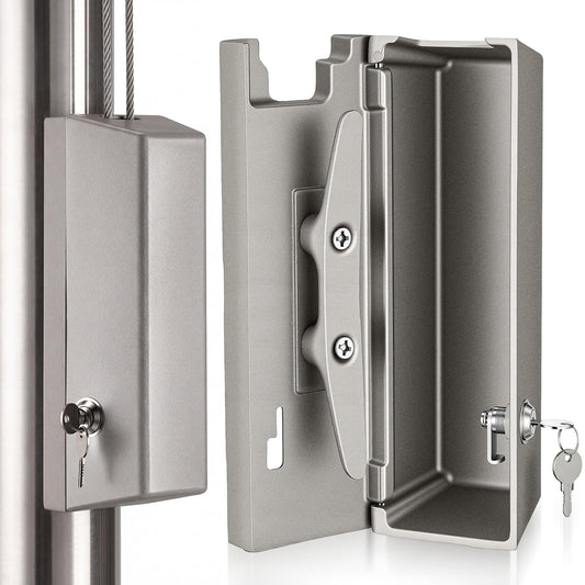 Flagpole Lock Box Anti-Theft Cleat Cover Flagpole Hardware for External Halyard Heavy Duty Cast Aluminum with Lock Prevents Flag Theft and Vandalism Fits 9 Inch Cleats with Install Kit