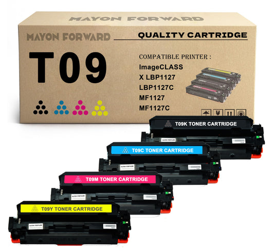 T09L T09 High Capacity Toner Cartridge Compatible with Canon T09 Toner for Canon ImageCLASS X LBP1127 LBP1127C MF1127 MF1127C Printers(Black Cyan Magenta Yellow)