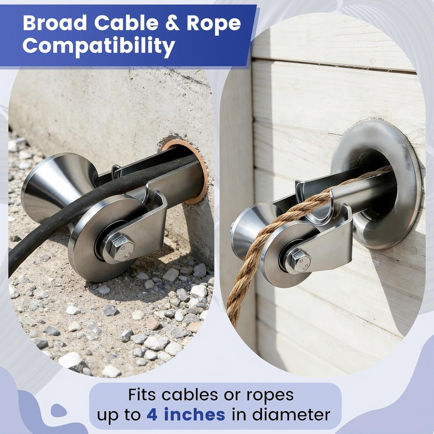 4-Inch Stainless Steel Cable Puller Sheave, Cable Feeding Sheave,Allowing The Cable Being Fed Into The Conduit to Smoothly Roll Over The Sheave,Heavy Duty Steel Pulleys for Large Scale