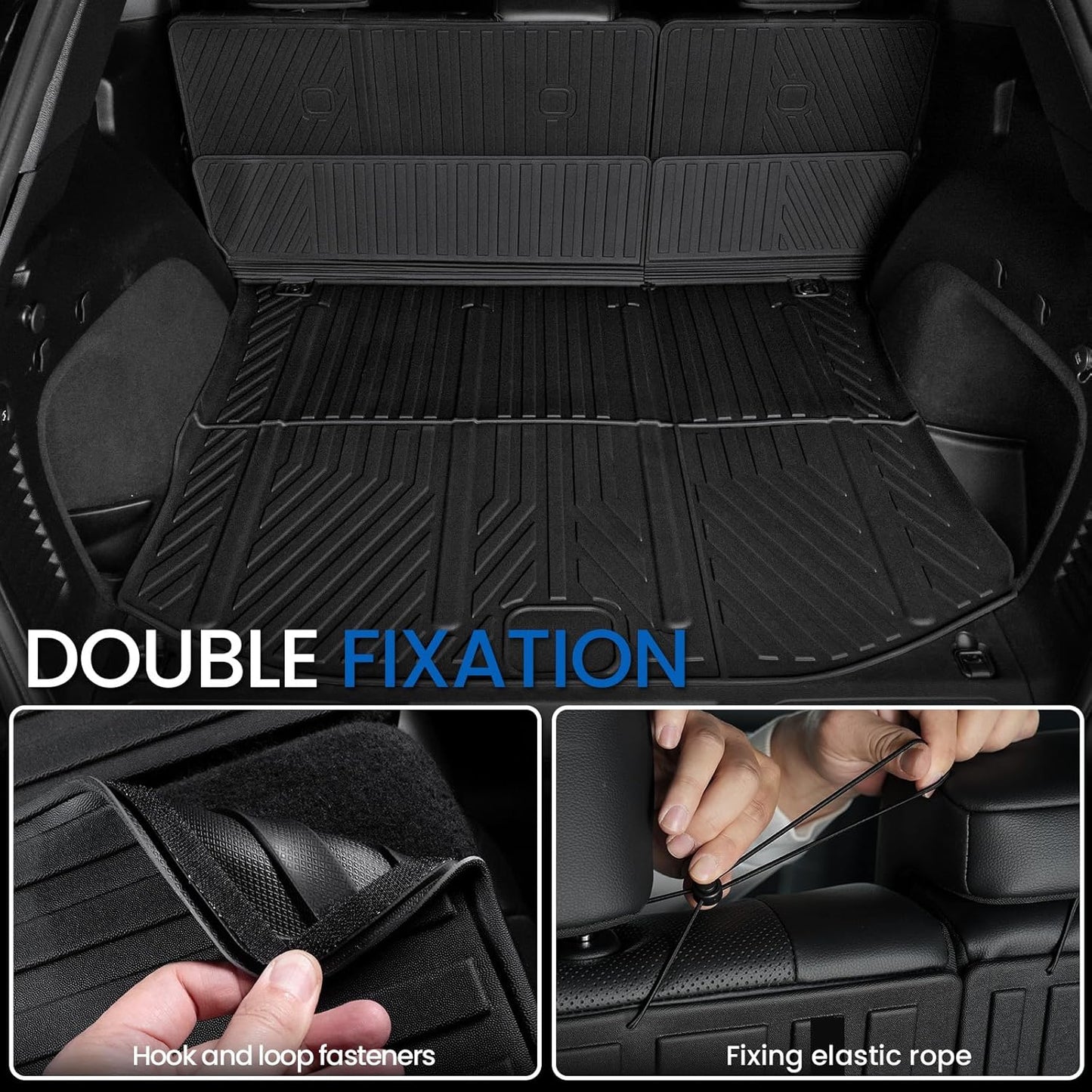 Floor Mats Set for for Jeep Grand Cherokee 2011-2021 & 2022 WK2 (Not for 2022 WL or L), All Weather TPE Backrest Mat Trunk Mat Cargo Liner Door Sill Guards Accessories (WK2 | Floor Mats Set)
