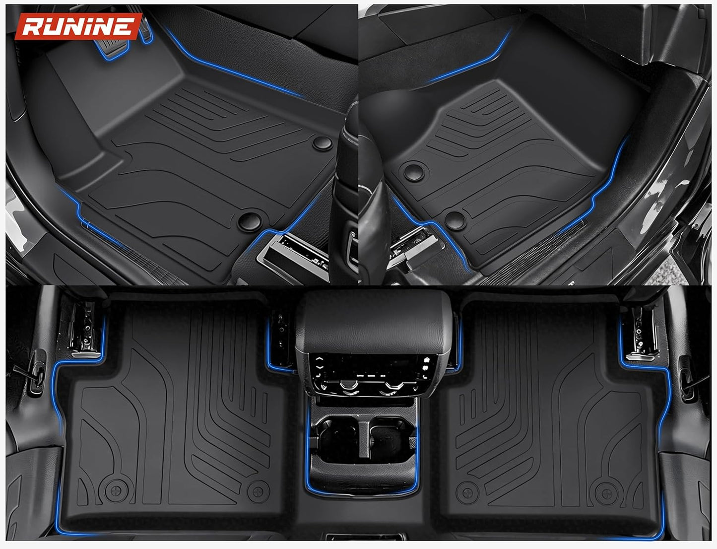 Floor Mats Cargo Liner Fit for 2021-2026 Jeep Grand Cherokee L (Only for 6-Seater w/o 2nd Row Center Armrest), All Weather Car Floor Liners Trunk Cargo Liner Car Accessories