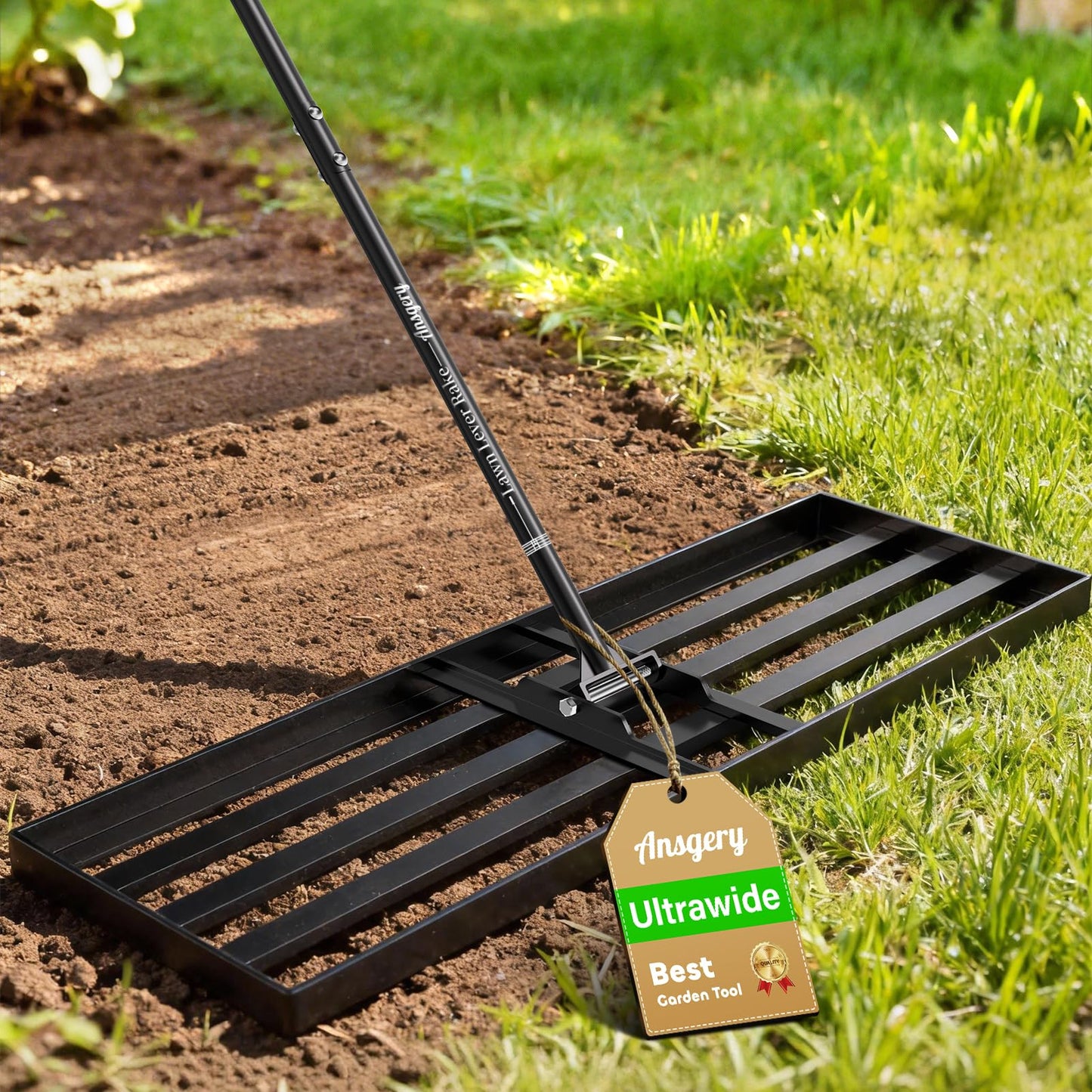 Lawn Leveling Rake 36X12 inch,Lawn Leveler with 78" Long Handle,Heavy Duty Ground Leveler for Yard,Sand,Dirt,Golf and Farm,Effort Saving Lawn Leveling Tool,Landscape Leveling Rake 36x12in