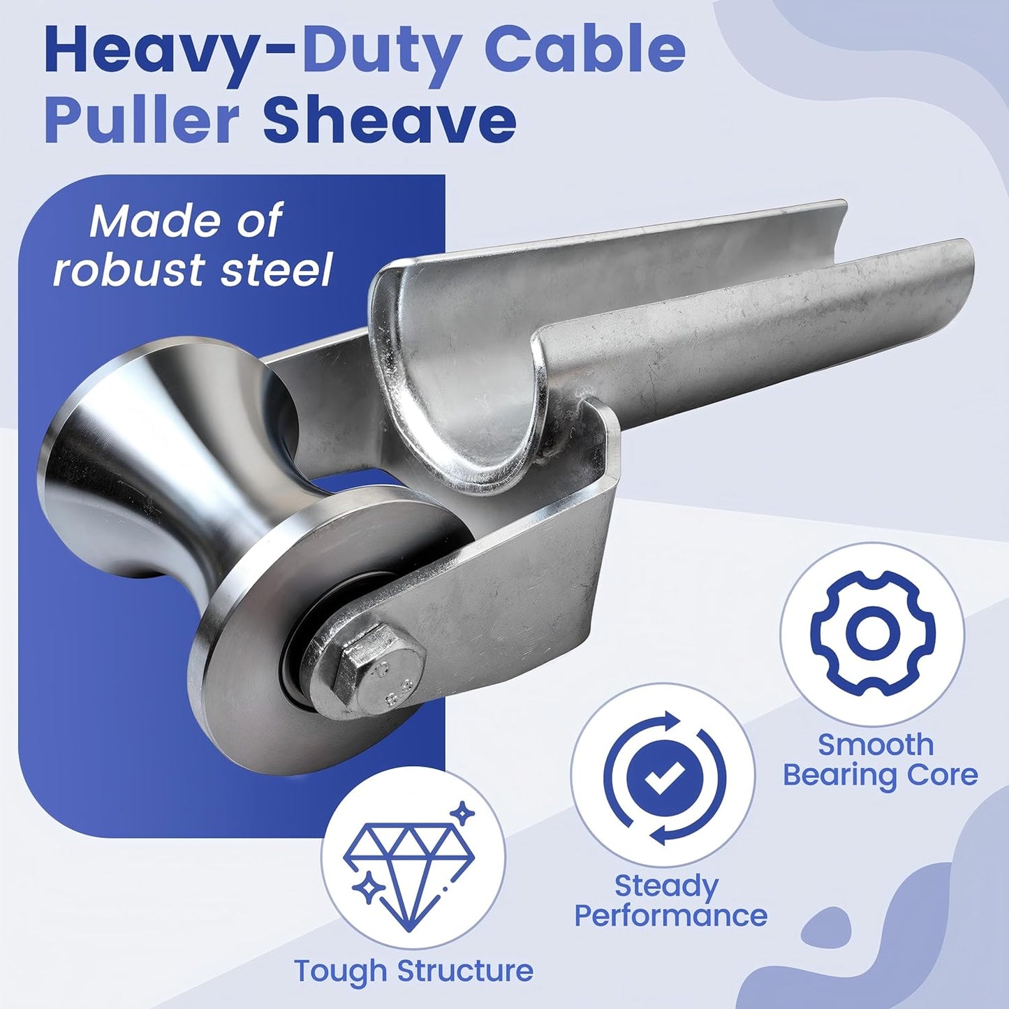 4-Inch Stainless Steel Cable Puller Sheave, Cable Feeding Sheave,Allowing The Cable Being Fed Into The Conduit to Smoothly Roll Over The Sheave,Heavy Duty Steel Pulleys for Large Scale