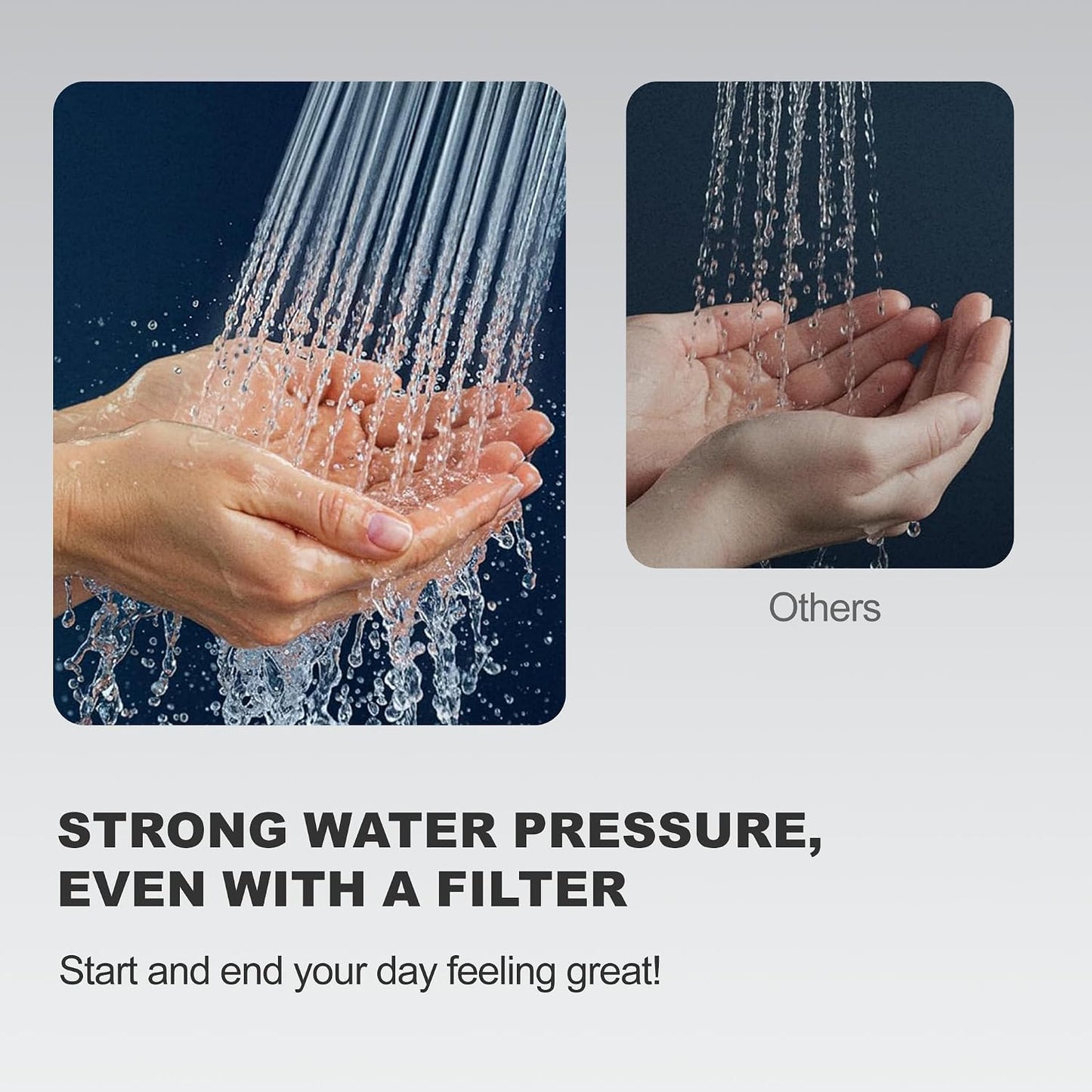 DLONE® Filtered Shower Head with Filter for Hard Water Softening - Black