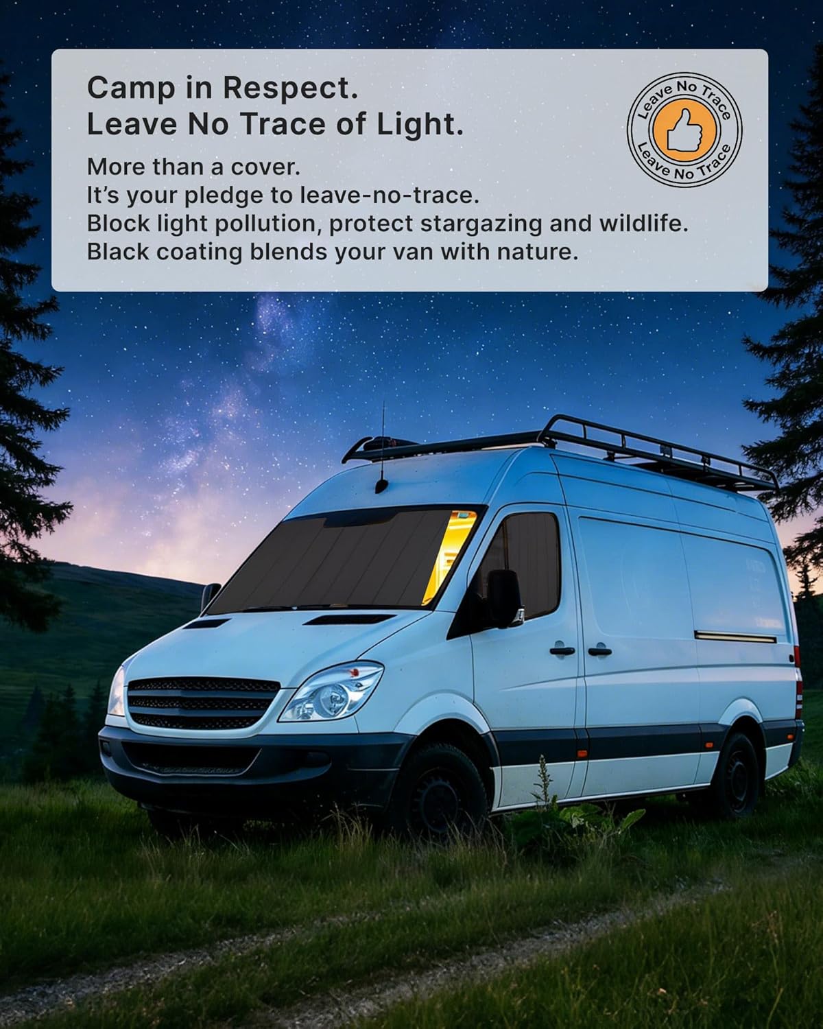 MELIPRON Magnetic Van Window Covers Fit for Mercedes Benz Sprinter NCV3 2007-2018, Blackout Privacy & Thermal Insulation Side Shades for Van Life & Camping, Custom Fit, Easy Install, Gray (Pair)