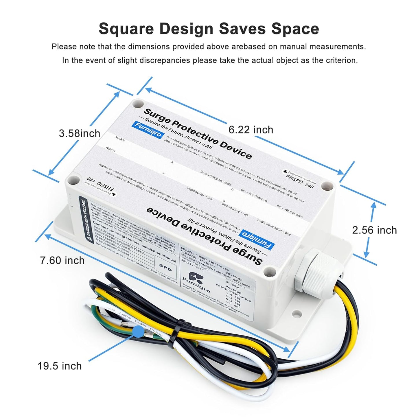 Whole House Surge Protector, FHSPD140 Whole Home Surge Protector, 140,000 Amps, 120/240V Whole House Surge Protection Device