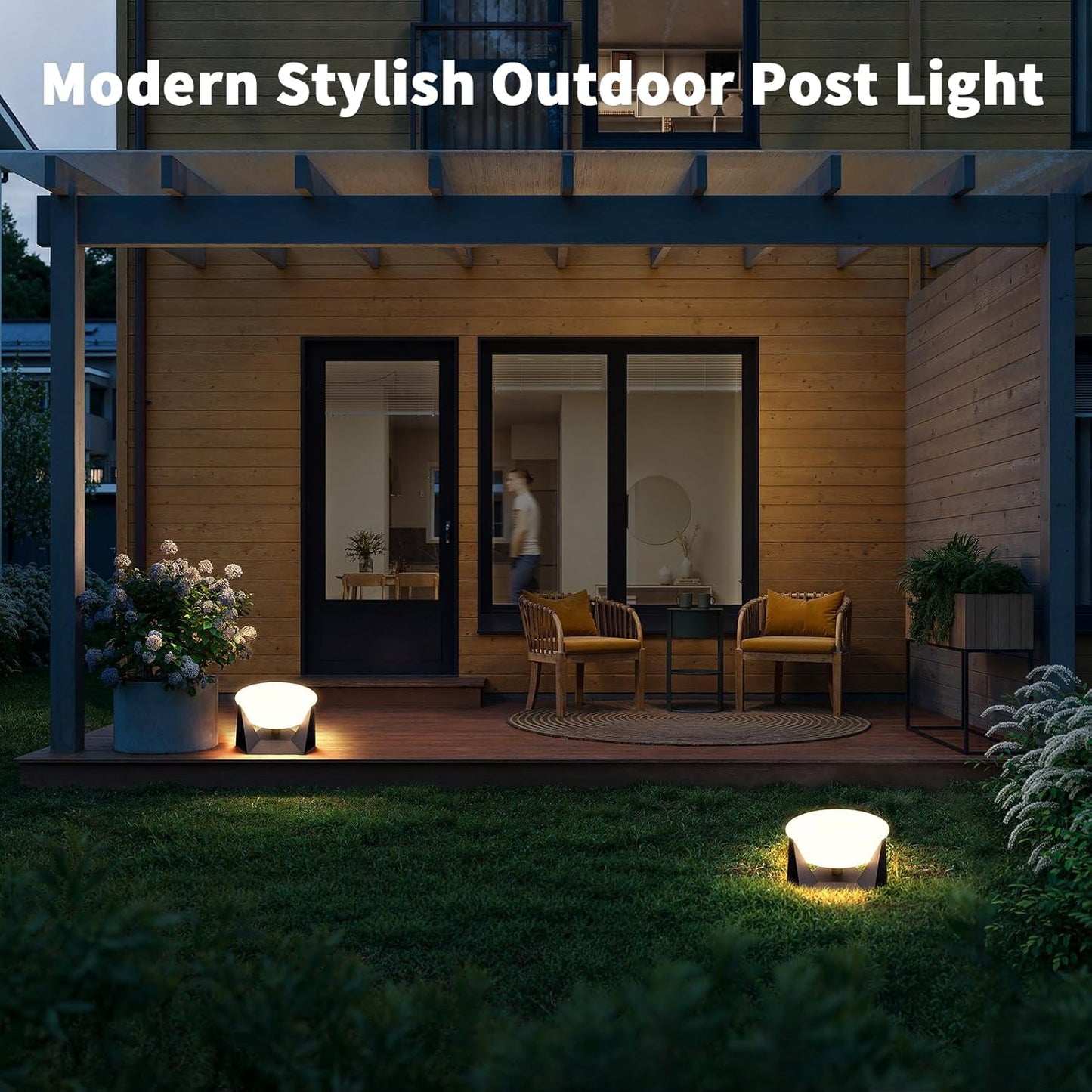 ZRJJMLAN Modern Pillar Light,Outdoor Post Cap Light Wired 7W 120V Fence Desk Column Cap Lights IP65 Waterproof Metal Post