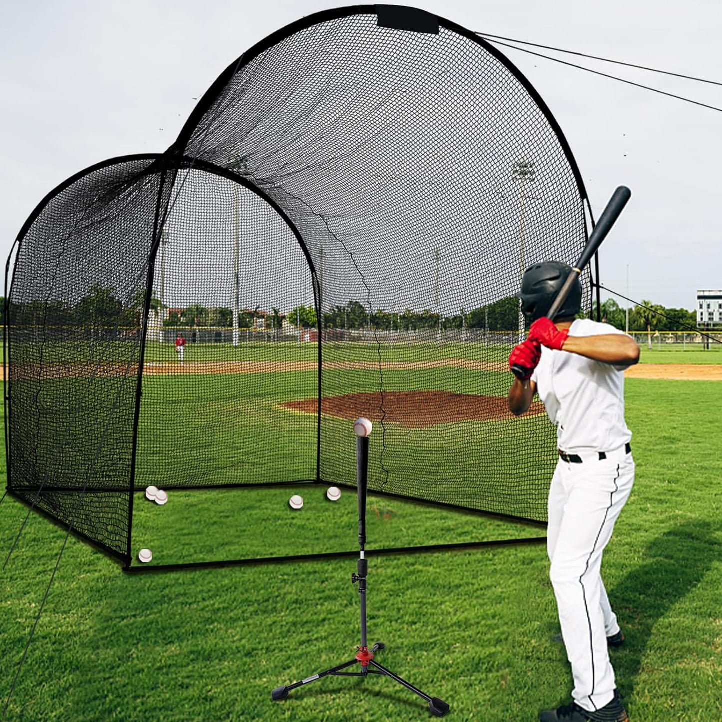 Doubleriver Baseball Batting Cage,Batting Cages for Backyard, Portable Batting Cage with Carry Bag,Baseball&Softball Batting Cages,Batting Cagefor