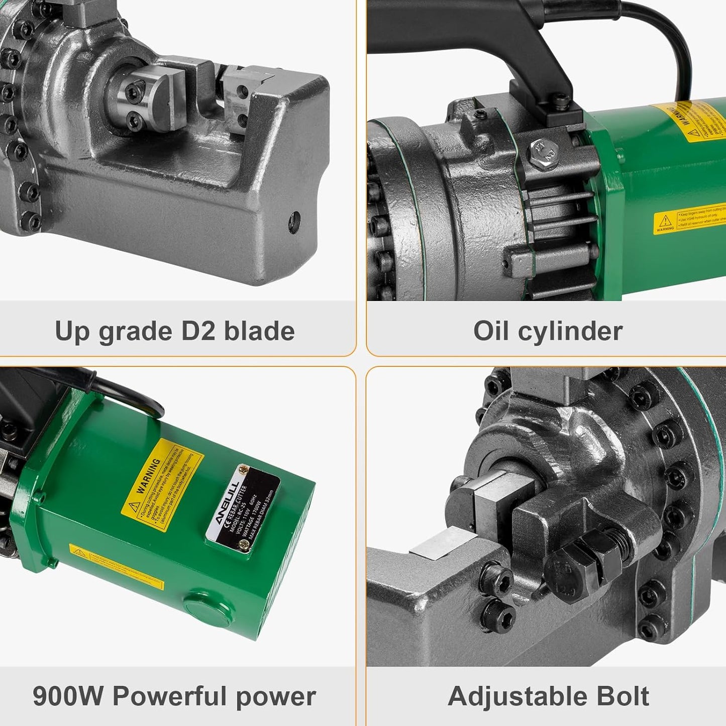 1700W Electric Hydraulic Rebar Cutter,1700W Portable Electric Rebar Cutter,Cutting up to 1 Inch #8 4-25mm Rebar