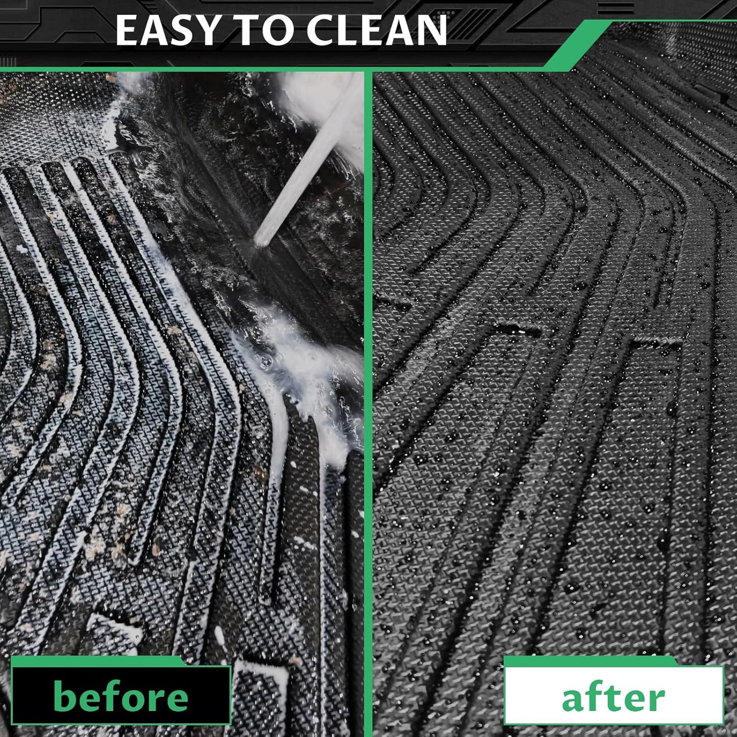 Floor Mats for Land Rover Evoque 2011-2019, NOT for Convertible or 3 Door/Coupe, TPE Non-Slip Waterproof Front & 2nd Row & Cargo Liner Floor Liners Set, Custom Fit Rover Evoque Floor Mats Accessories